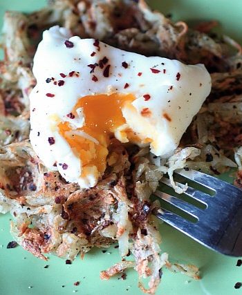 Poached Egg & Potato "Waffle" {mind-over-batter.com}