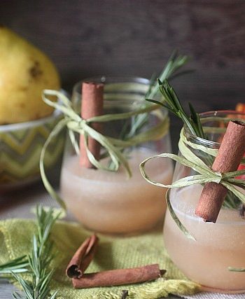 Rosemary Pear Spiced Rum Cocktail {mind-over-batter.com}
