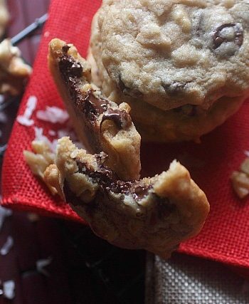 Coconut Chocolate Chip Cookies {mind-over-batter.com}