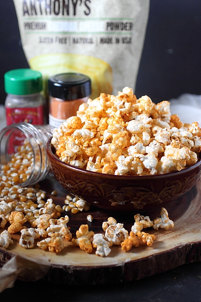Spicy Cheddar Cheese Popcorn --- www.mind-over-batter.com